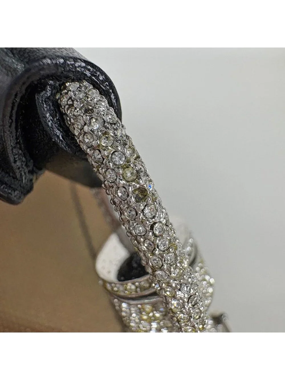 Dior Handbag Hardcore Rhinestone Enamel Leather Brown